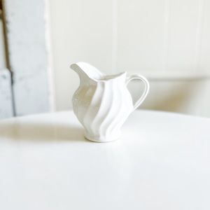 White Ironstone Swirl Pattern Creamer 🤍
